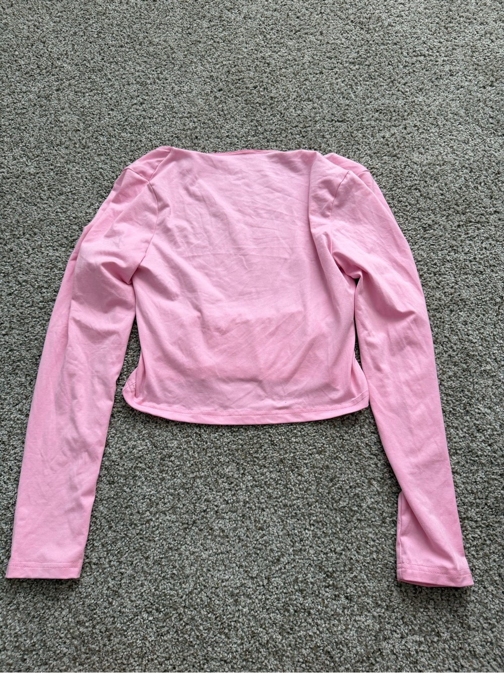 SHEIN Pastel Pink Long-Sleeve Cropped Tee